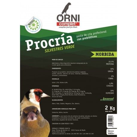 Pasta morbida pro cria silvestres verde 2kg