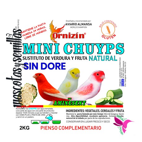 Mini Chuyps Naturales sin dore Ornizin