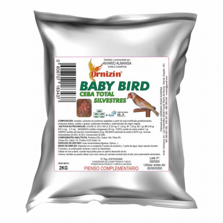 Baby Bird Ceba Total Silvestres Ornizin 2 kg.