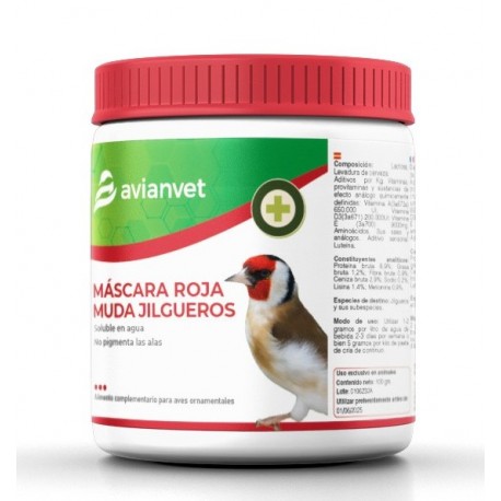 MÁSCARA ROJA AVIANVET MUDA JILGUEROS 100 GRS.