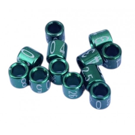 Anillas Aluminio Seriadas 4.5 mm. 2026 verde