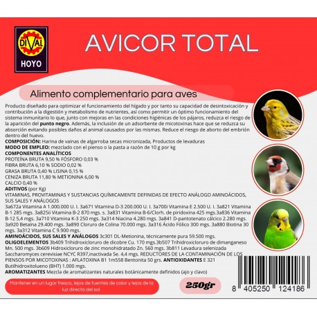 AVICOR TOTAL DIVAL HOYOS 250GR.