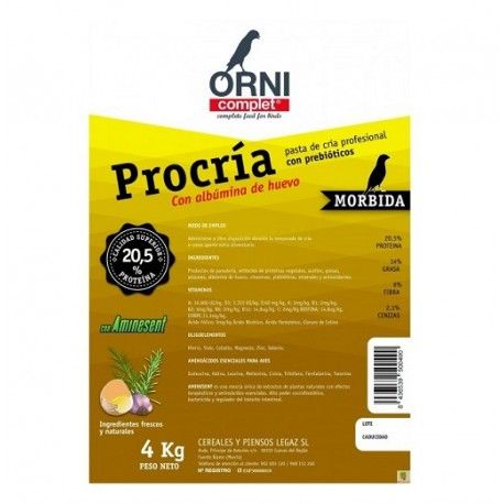 Pasta de Huevo Legazin Procria Amarilla Morbida