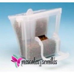 Comedero tolva Tulipa Blanco con posadero Moldes Ave Ref 16