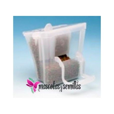 Comedero tolva Tulipa Blanco con posadero Moldes Ave Ref 16